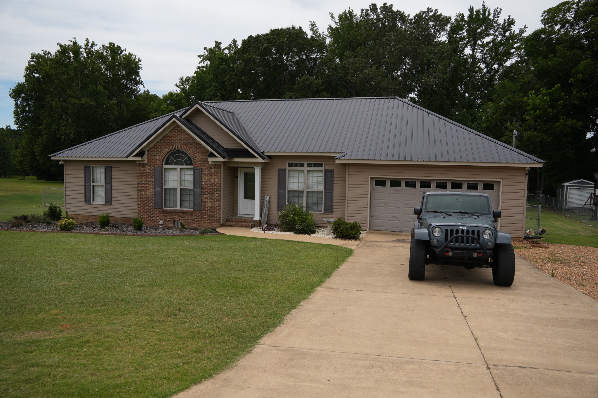 Driveway and garage